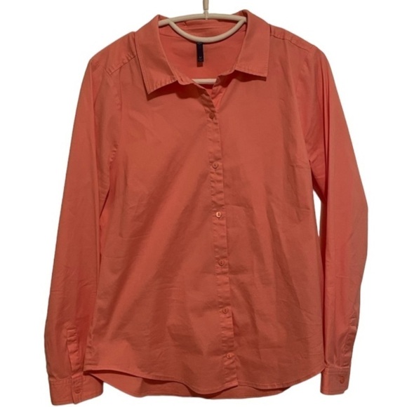 NYDJ Size Medium Peach Button Down Shirt - Picture 1 of 6